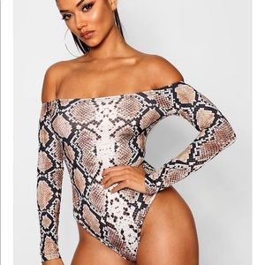 Snake Off The Shoulder Bodysuit